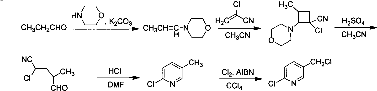 Improved 2-chlorine-5-chloromethyl pyridine synthesis process