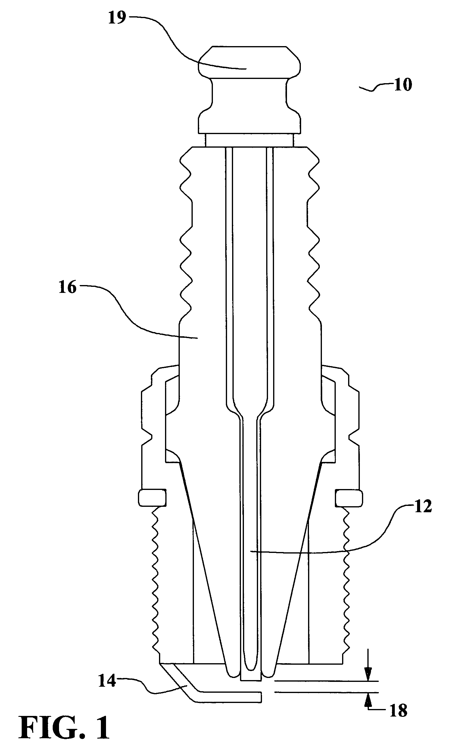 Low cost spark plug manufactured from conductive loaded resin-based materials