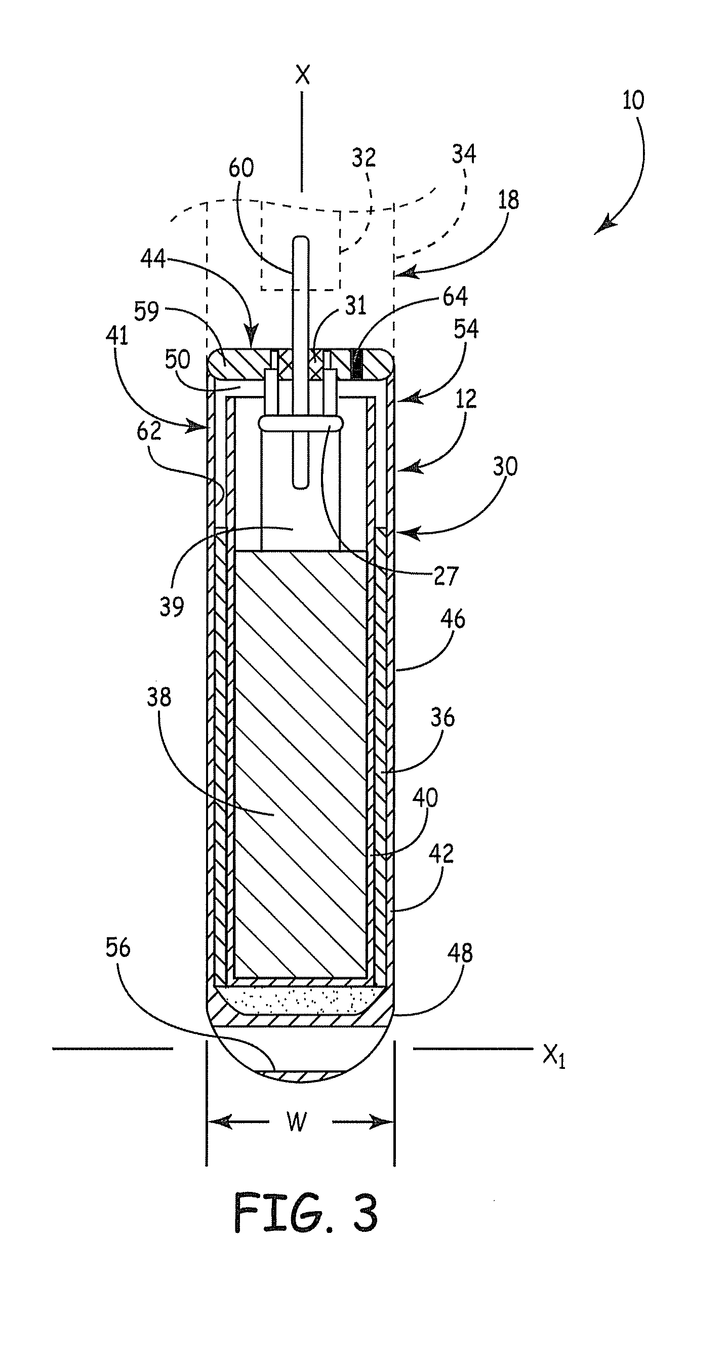 Battery with suture hole