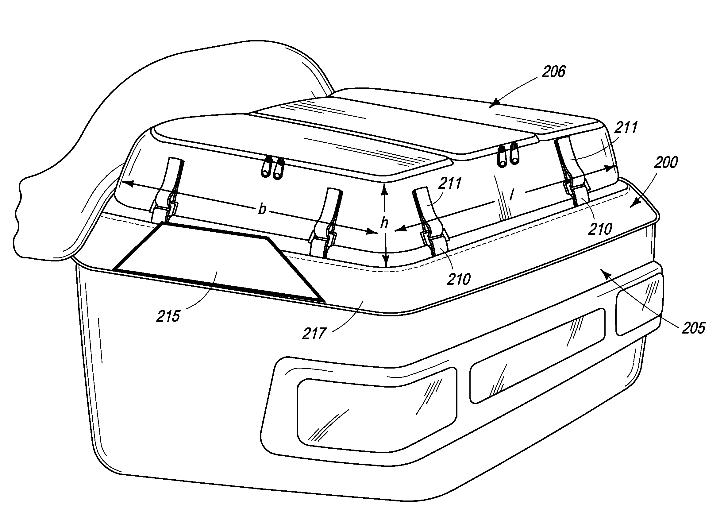 System and Method for Attaching Containers to a Trunk Surface