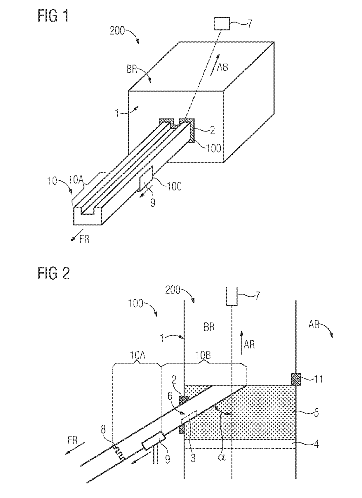 Device with hatch for additive manufacturing