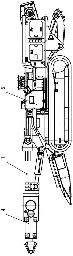 Reciprocating-impact heading machine with built-in rocker-arm telescopic cylinder