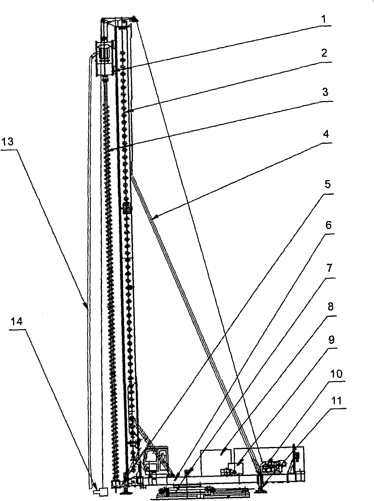 Construction method for anti-floating anchor rod and special long auger