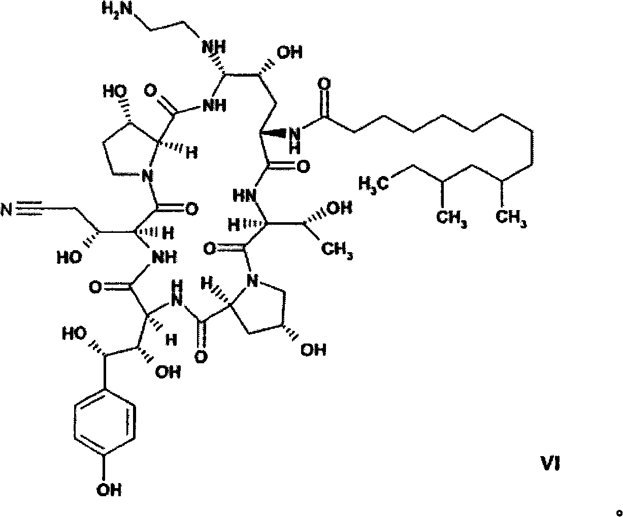 Process and intermediates for the synthesis of caspofungin