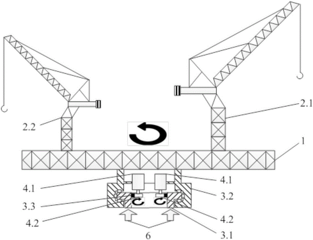 Rotating system for multi-crane integrated operation platform