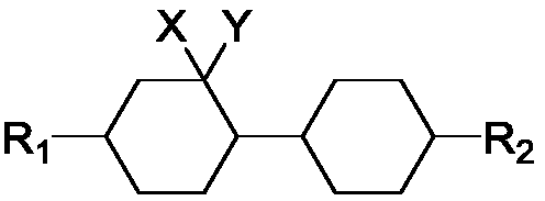 Geminal difluoro bicyclohexyl liquid crystal material and synthesis method of intermediate of material