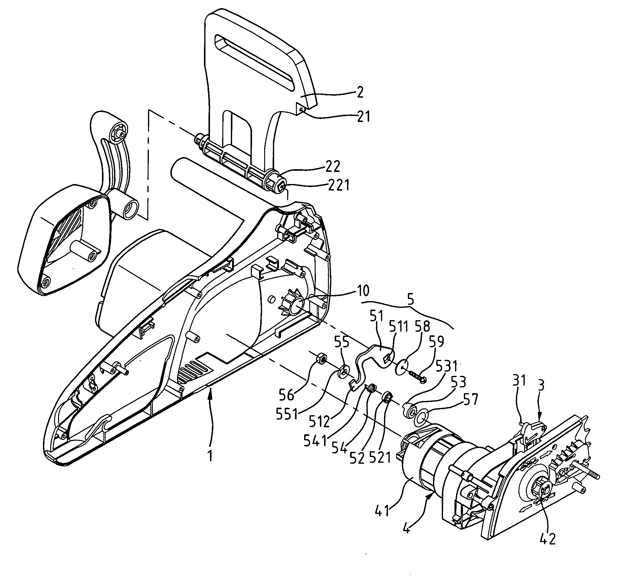 Emergency shut-down device for power tool