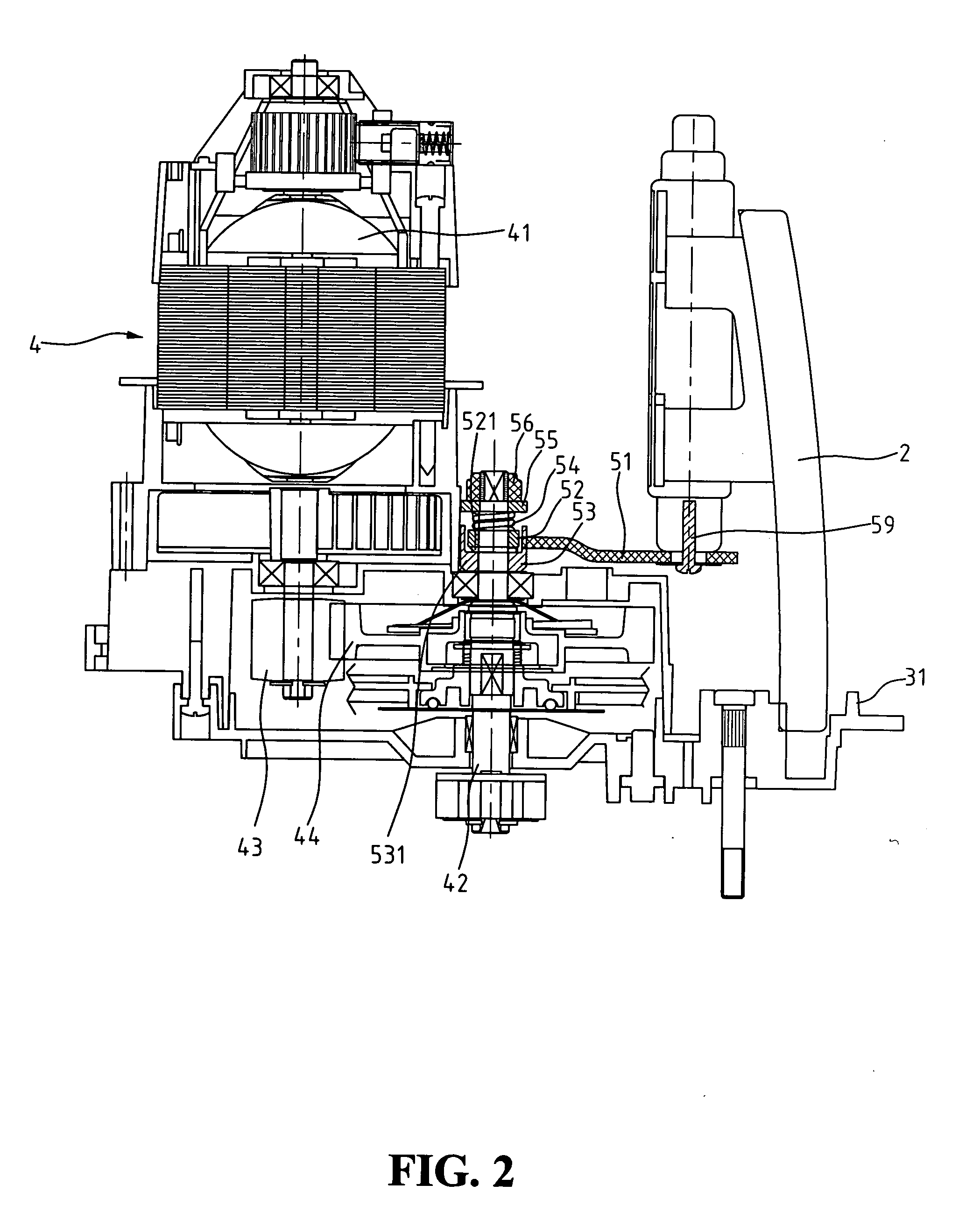 Emergency shut-down device for power tool