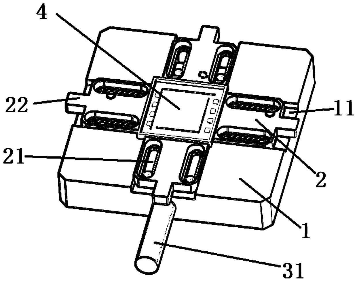 An adjustable parallel seam welding fixture for surface mount ceramic shell