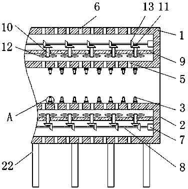 Continuous air cooling device for plywood