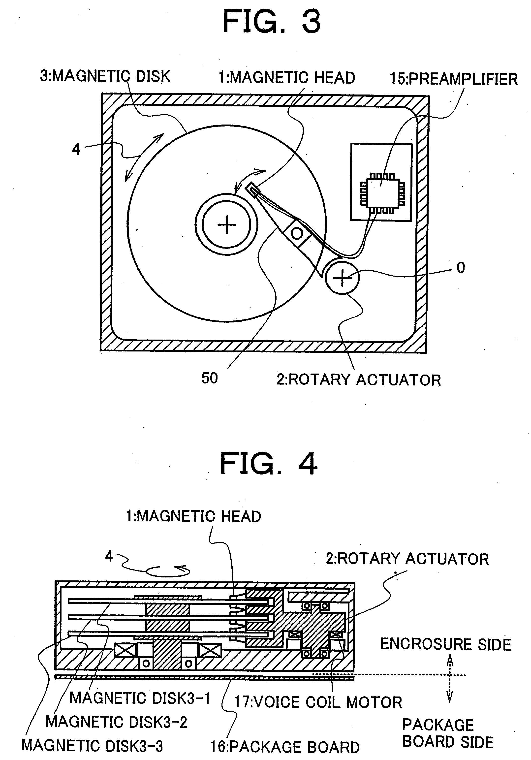 Magnetic head with high reliability of the data protection, magnetic disk apparatus including the magnetic head and the method of recording information on the magnetic disk apparatus without miserasing the previously recorded data