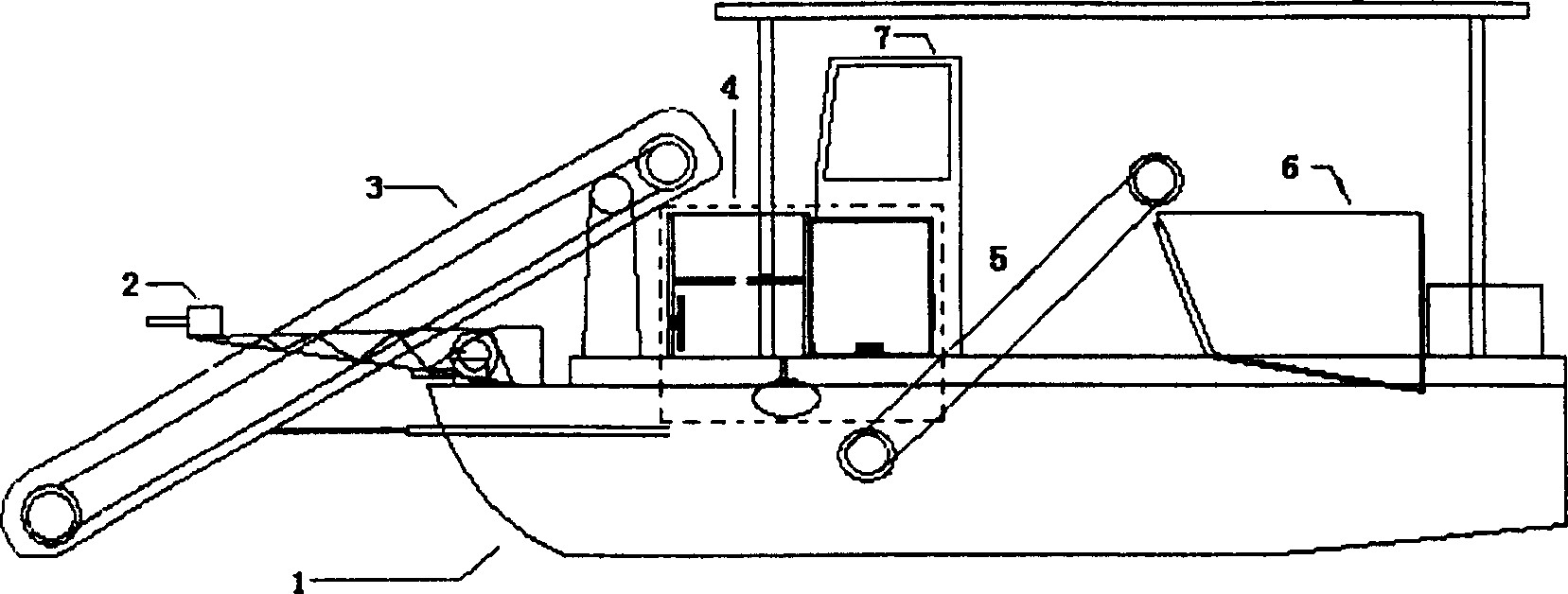 Pipeline apparatus for hyacinth salvage boat