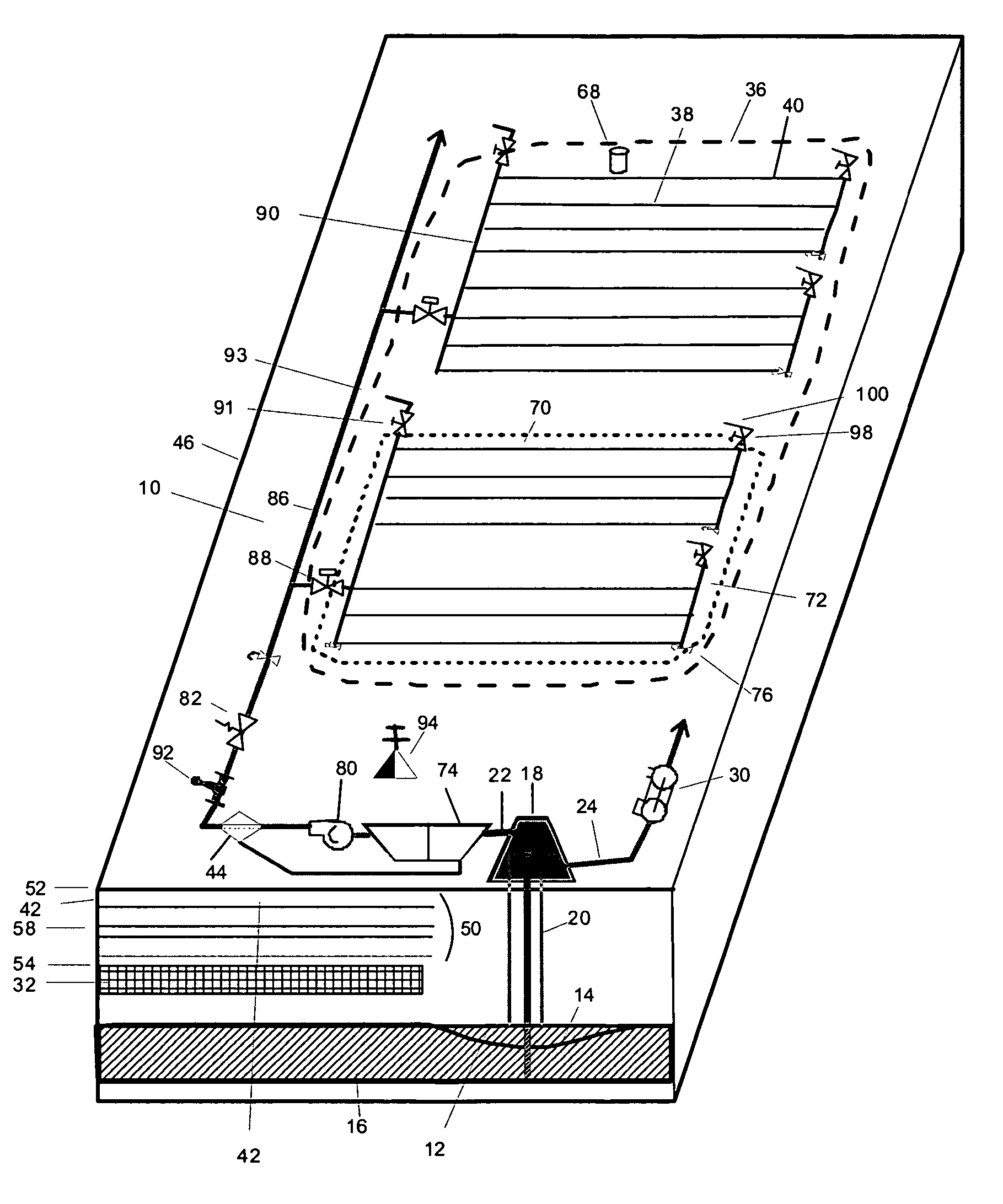 System and method for dispersing of coal bed sodic water