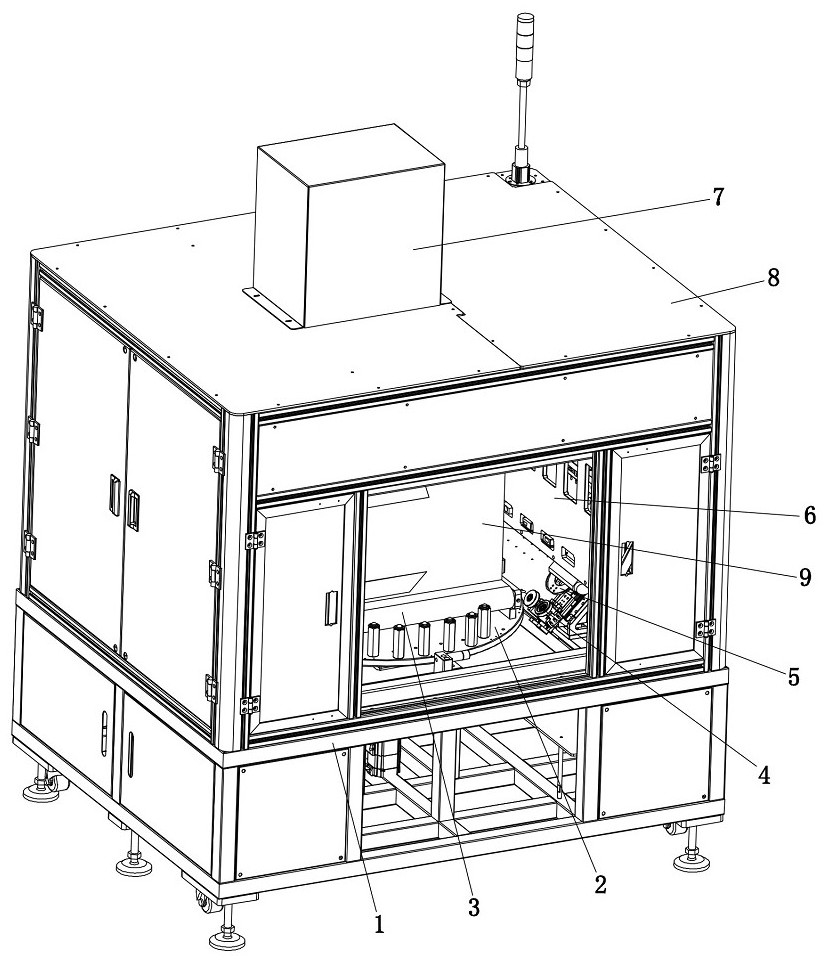 Automatic unpacking line body and automatic unpacking process thereof