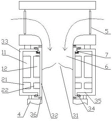 Vertical type center-through reversely-installed fixed-paddle axial flow hydraulic generator and acting method thereof
