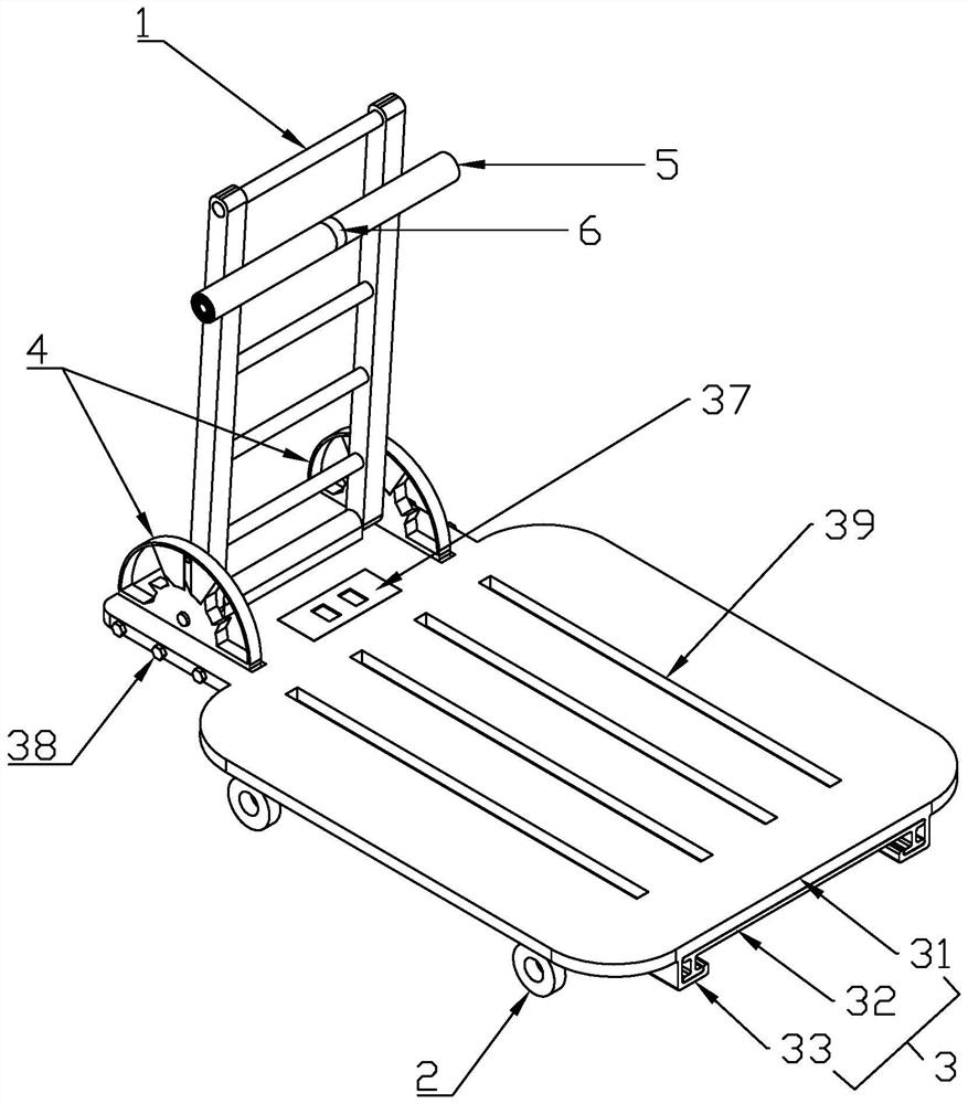 Backward-pushing and forward-pulling schoolbag trolley