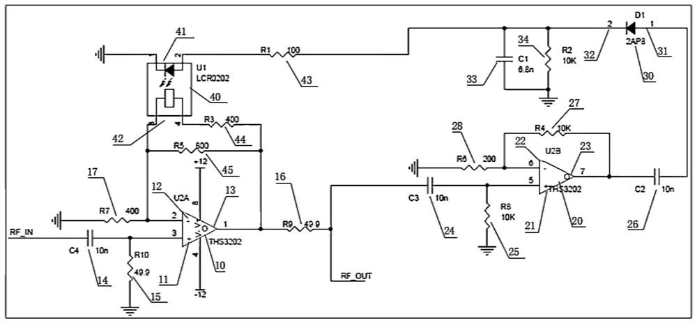 Radio frequency channel real-time protection and undistorted transmission circuit suitable for ultra-short wave frequency band and configuration method of radio frequency channel real-time protection and undistorted transmission circuit