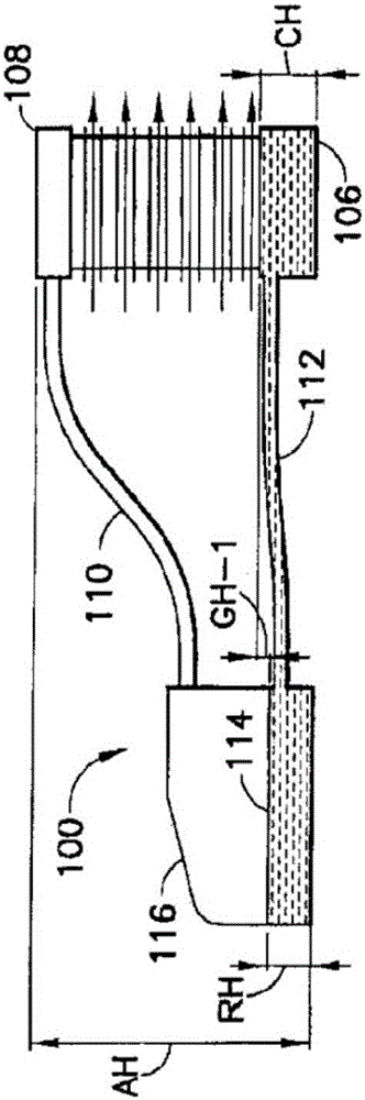 Heat transfer device with reduced vertical profile