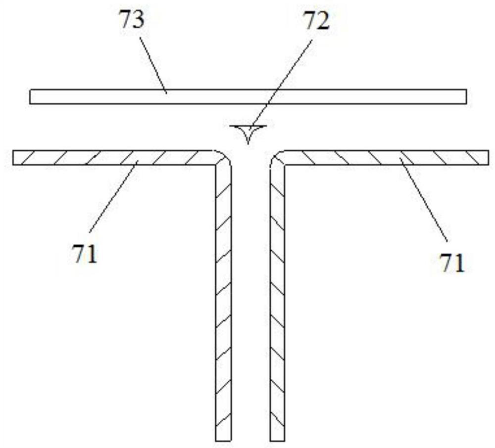 Forming device and forming method for T-shaped composite material part with high resin fluidity