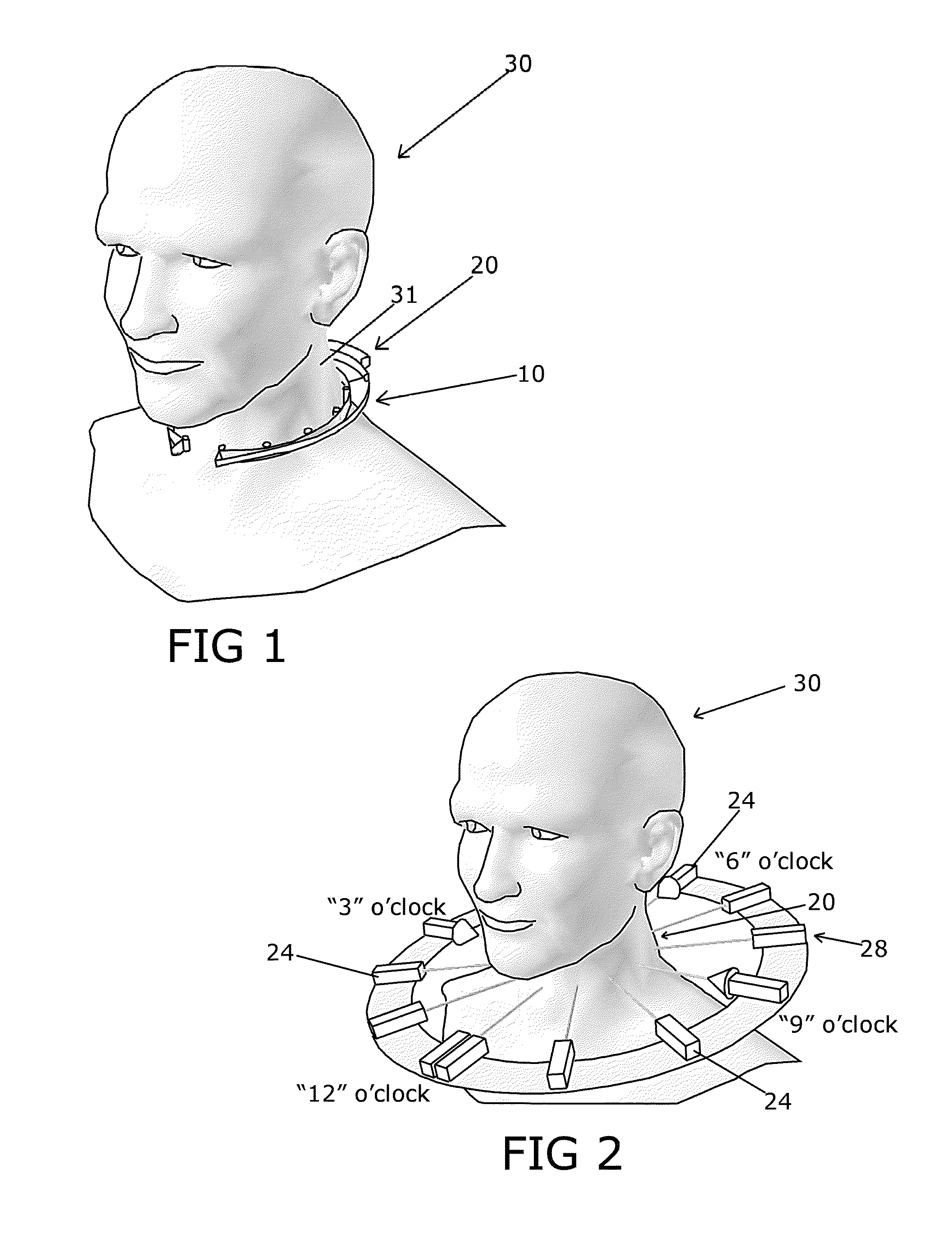 Tactile communication device for the neck