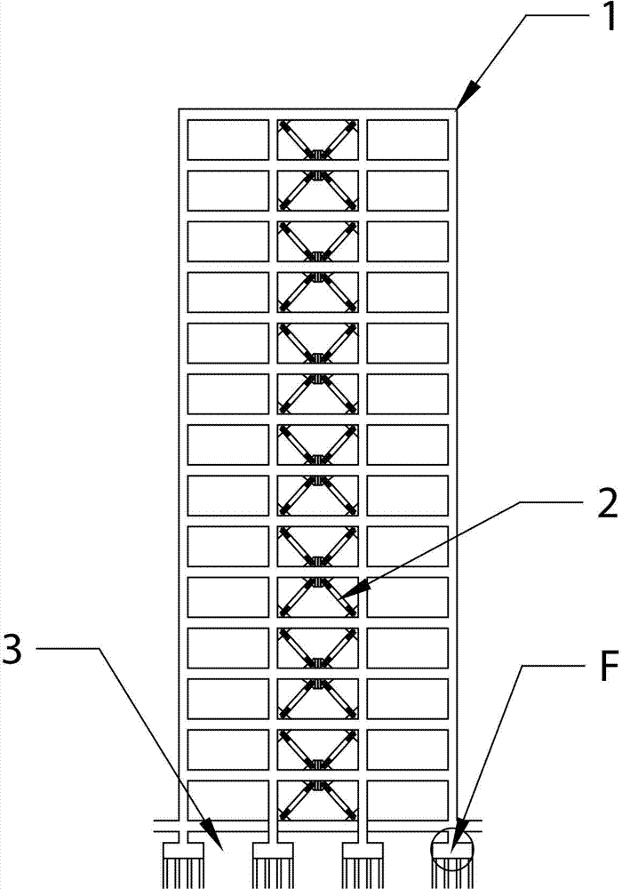 Swing anti-buckling bracing-frame structure system and its construction method
