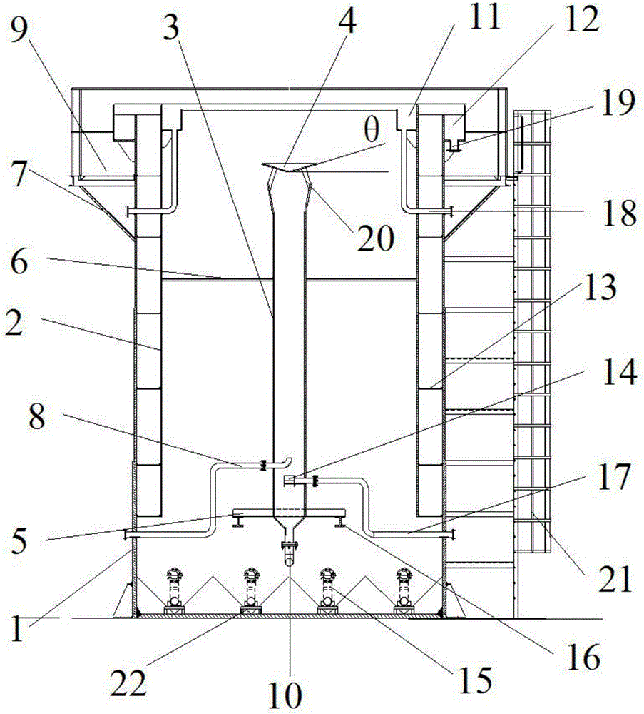 A vertical rotary gravity separation oil separation tank