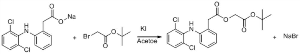 A kind of method for producing aceclofenac tert-butyl ester