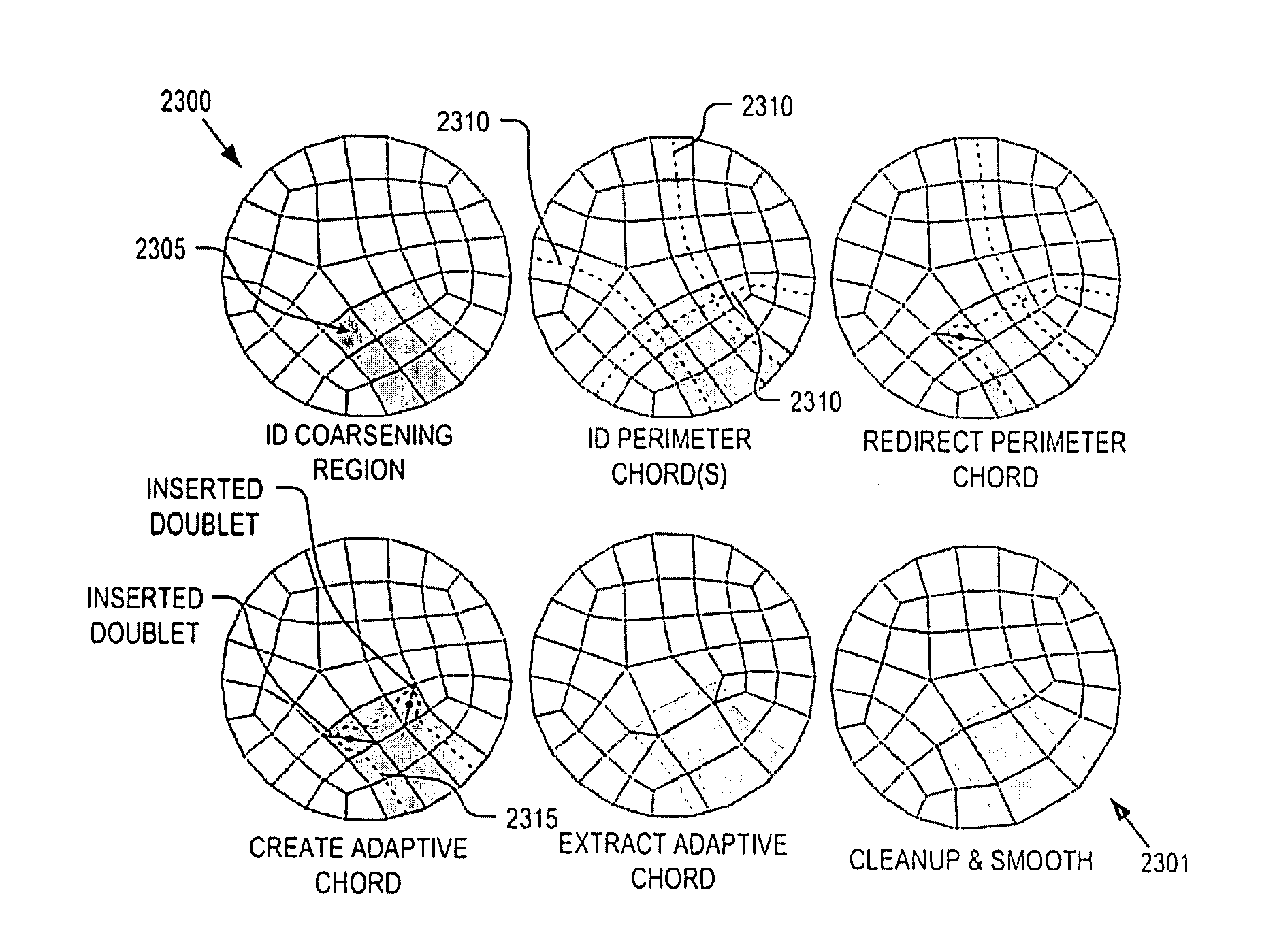 Quadrilateral/hexahedral finite element mesh coarsening