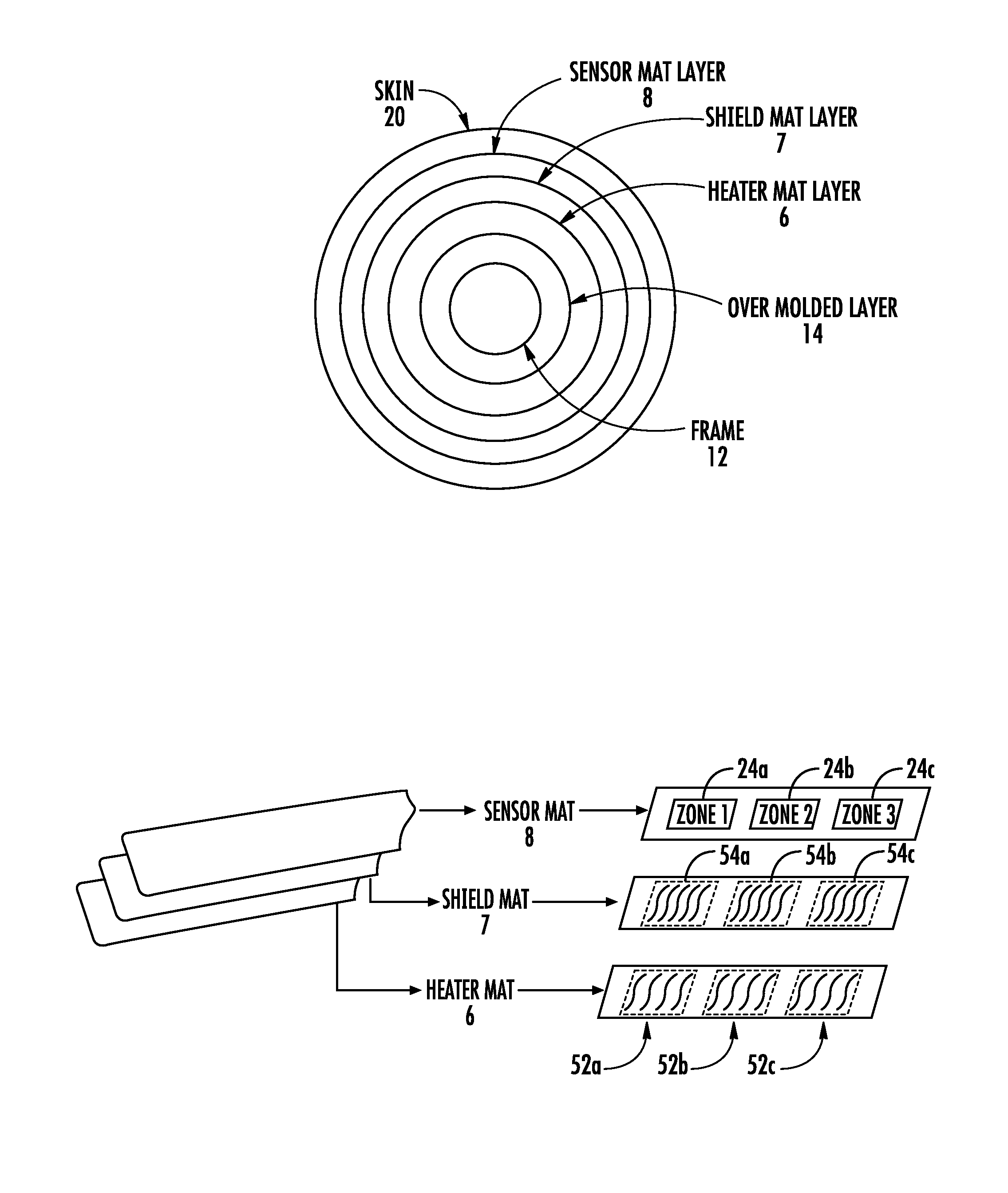 Systems and methods for shielding a hand sensor system in a steering wheel