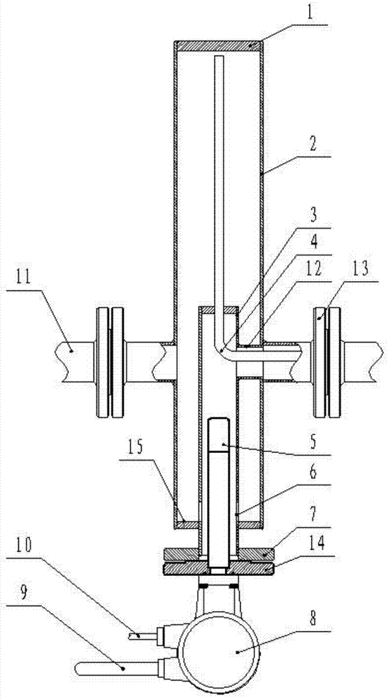 Method and device for on-line measurement of water content in oil well single well crude oil by gas-liquid separation