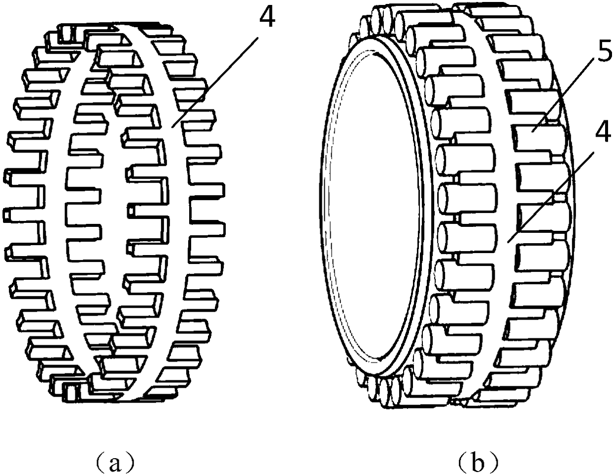 A cage and a double row or multiple row cylinder roller bearing with the cage