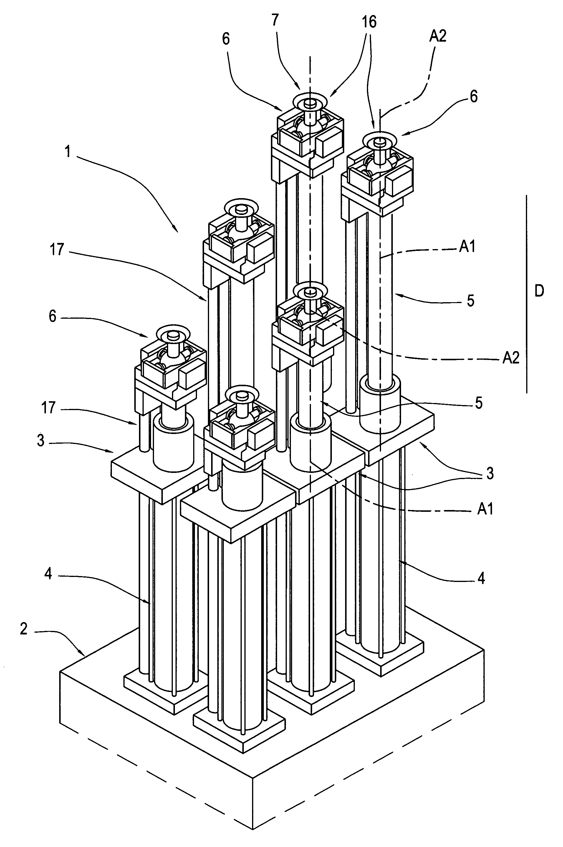 Support device for securing workpieces