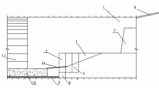 Shallow-buried large-span water conveying tunnel three-stage five-step digging method