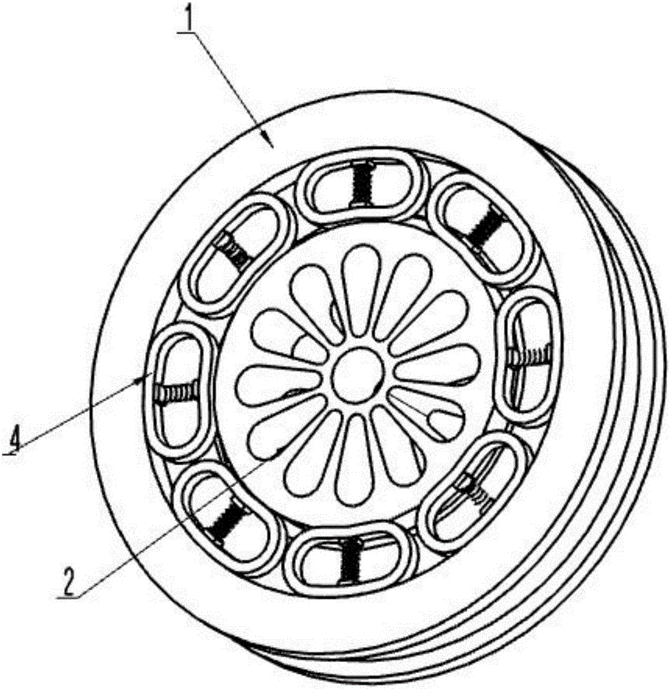 Damping wheel hub of air inflation-free tire