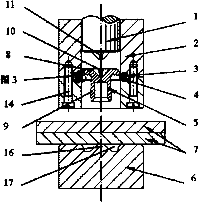Self-piercing frictional rivet welding connecting device