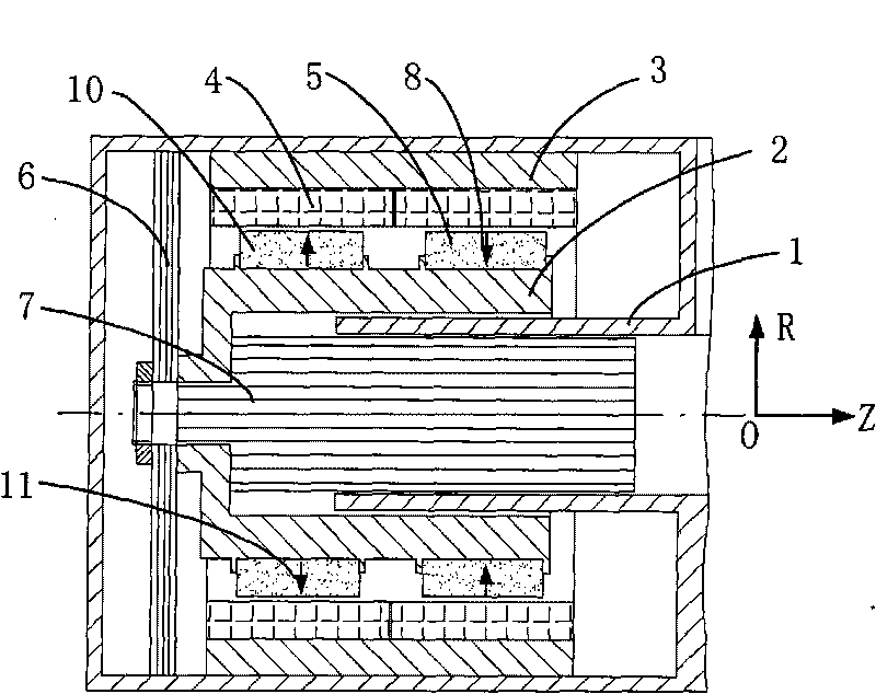 Linear motor for stirling refrigerator with axial magnetic path