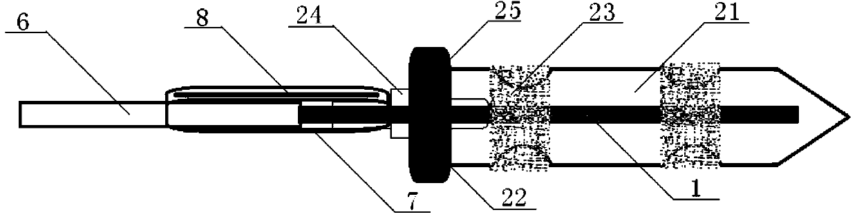 Optical fiber detector for measuring salinity and measurement device using optical fiber detector