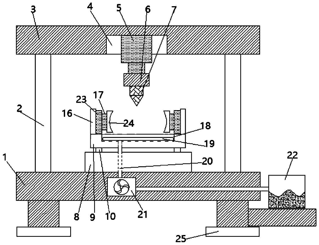 Perforating device provided with dust removal mechanism and used for automobile accessory machining