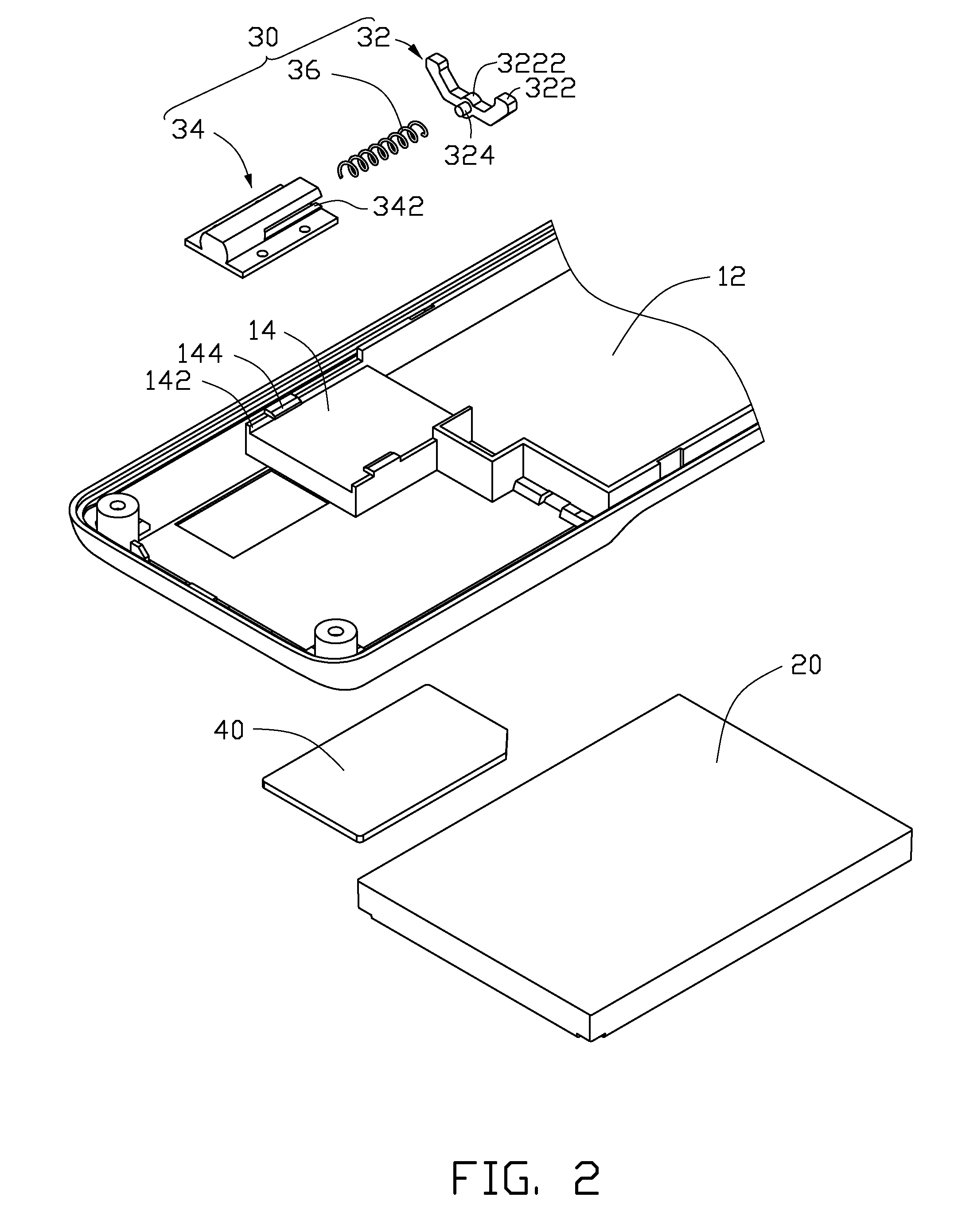 Electronic device with chip card