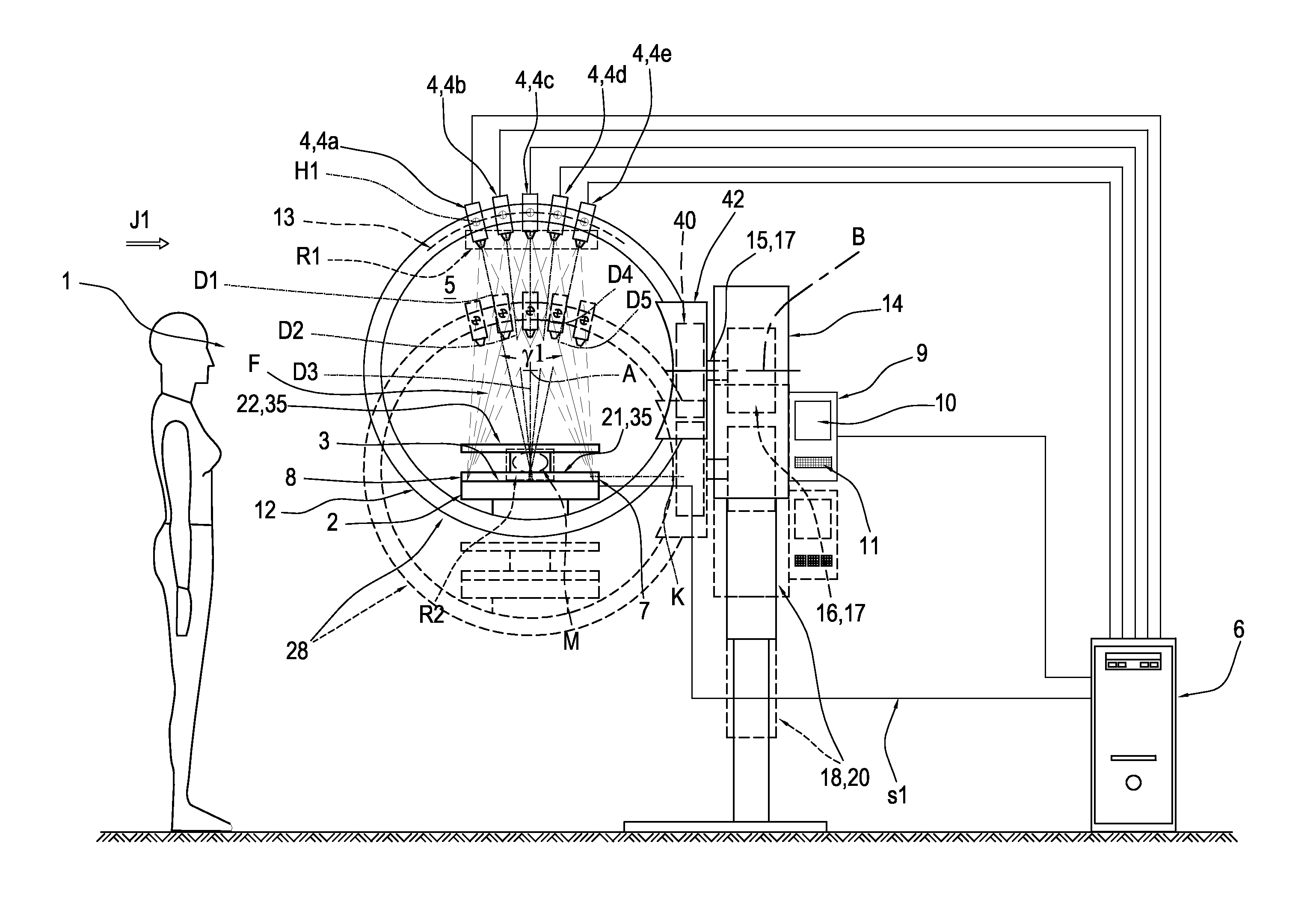 Apparatus for mammography and/or tomosynthesis with device for removing diffuse radiation