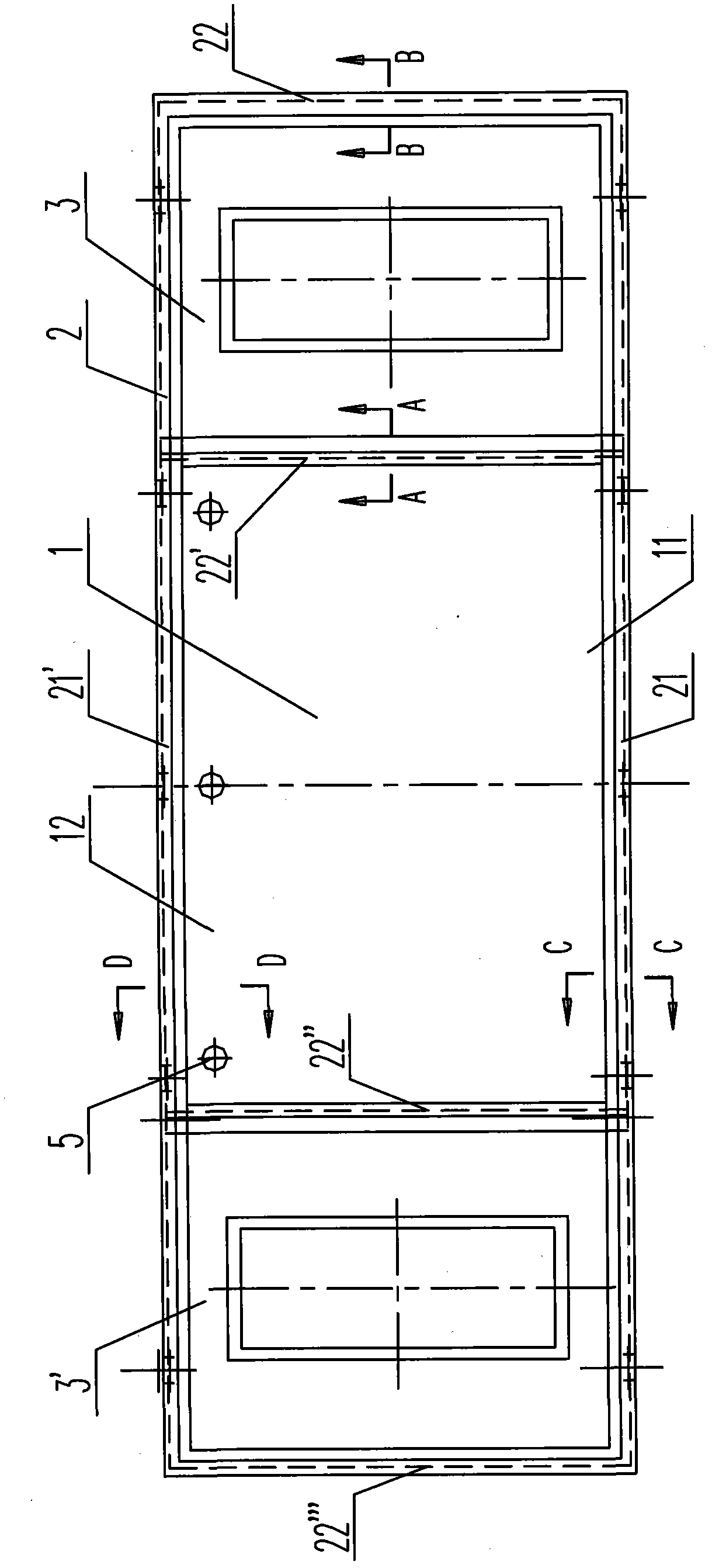 Method for installing modular flat top plate of railway passenger car