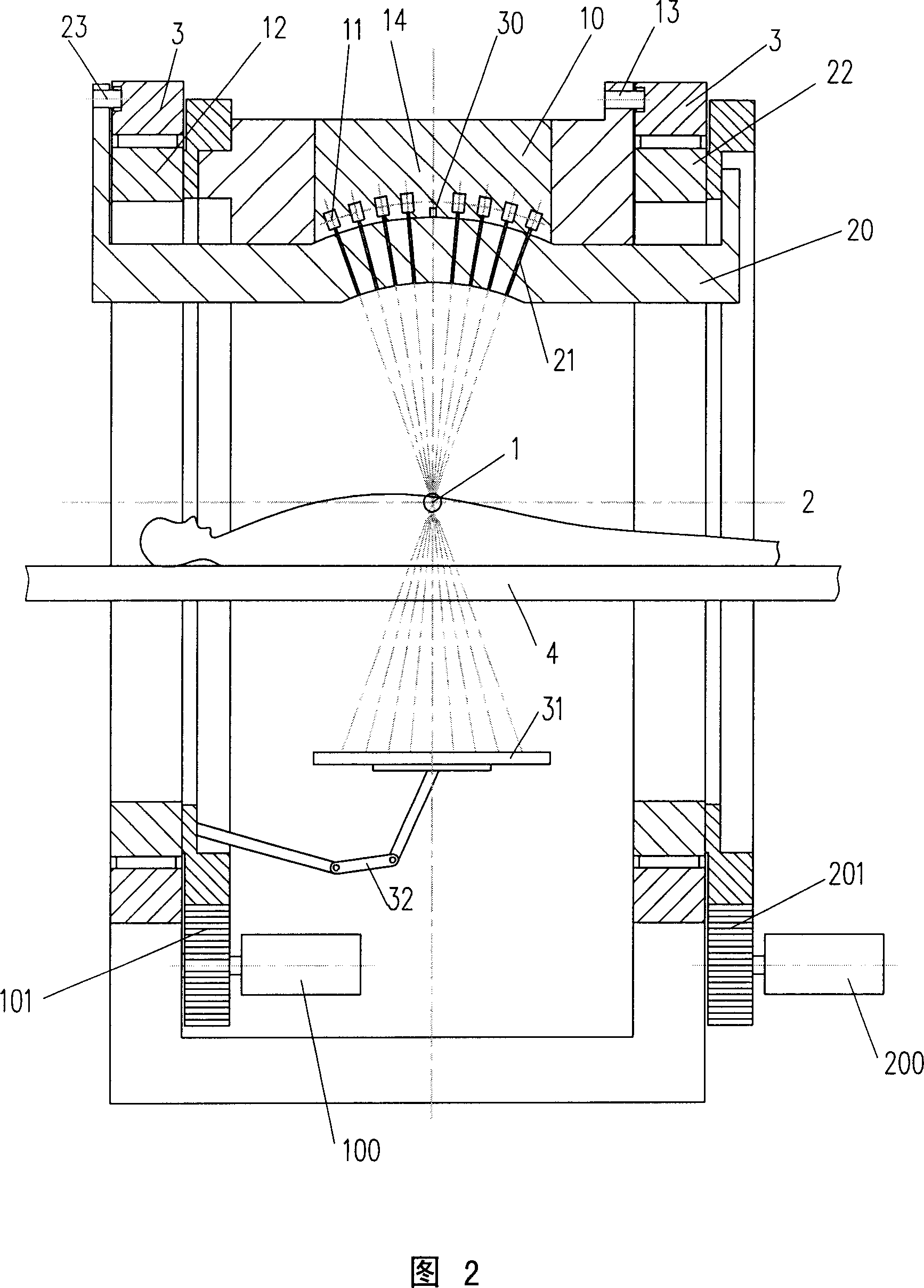 Radiation therapeutical irradiation device