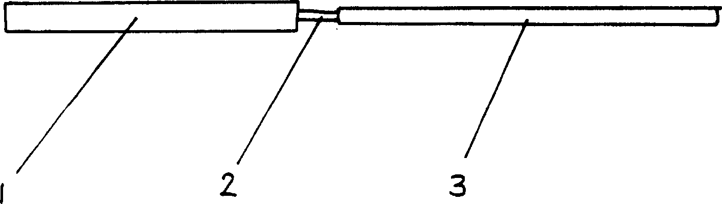 Preparation technology of three section guiding wire for making electron gun