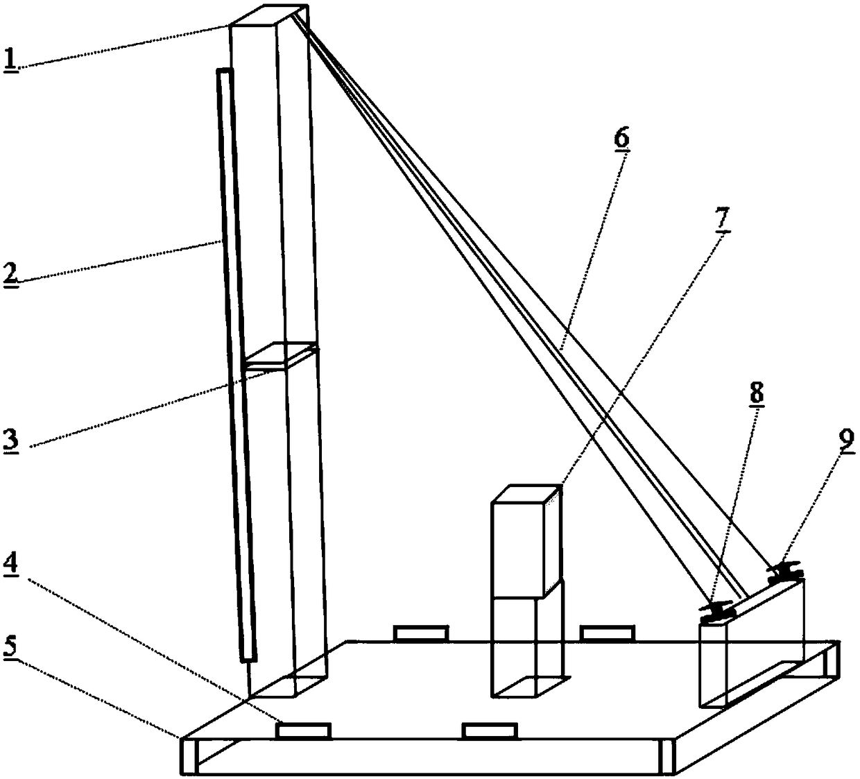 A device for collecting deep underwater columnar sediments in shallow water