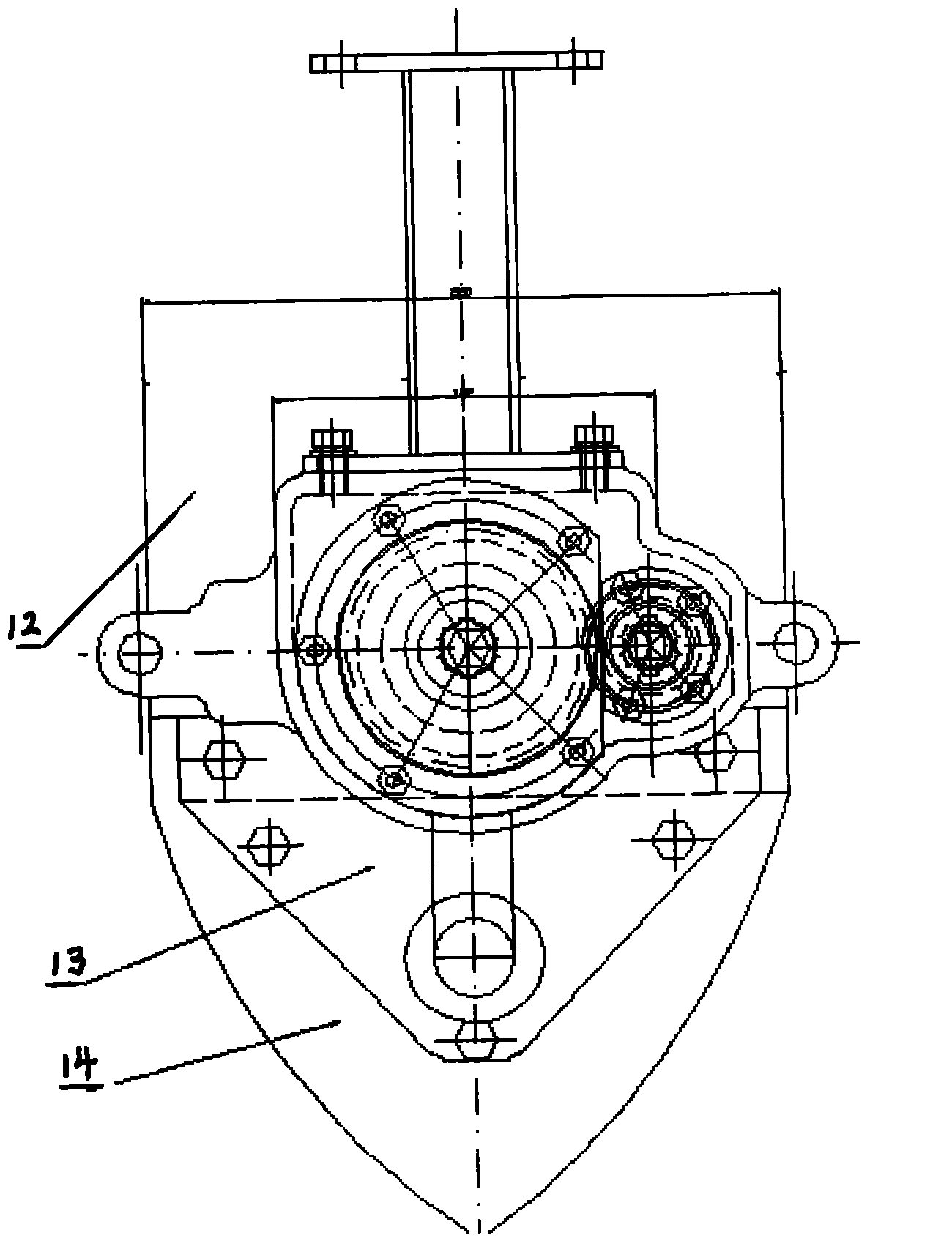 Gear rotating crank shaft type half-buckled plough tool