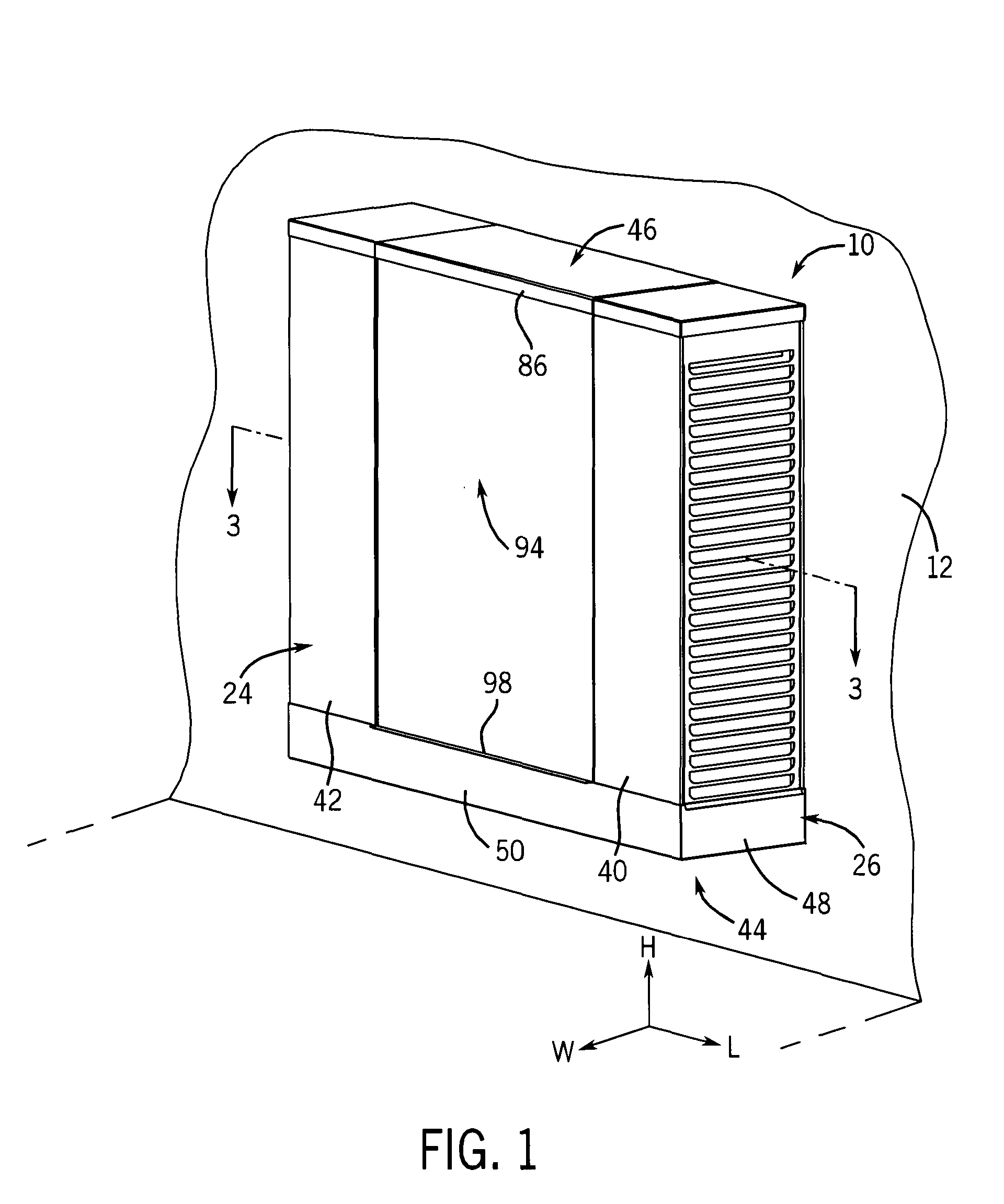 Low profile evaporative cooler housing