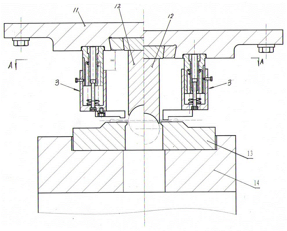 Die forging crankshaft and connecting-rod flash cutting die device