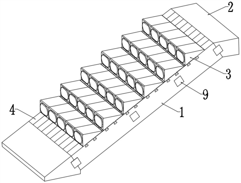 Assembly type stairway installation structure