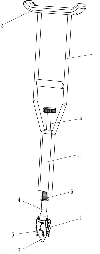 A kind of crutch for medical orthopedics which is convenient for switching foot pads