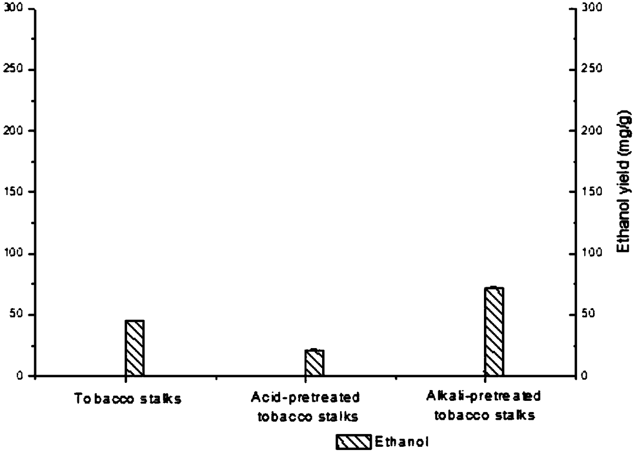 Method for preparing ethanol by using tobacco stems as biorefinery raw materials